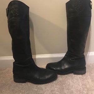 Vince campito black leather boots size 7