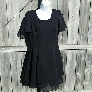 Vintage  Black Dress with Rosettes