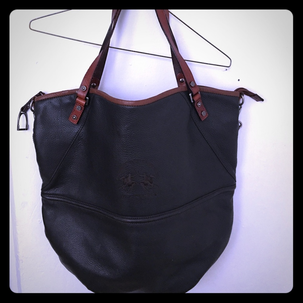 La Martina Expresso leather handbag