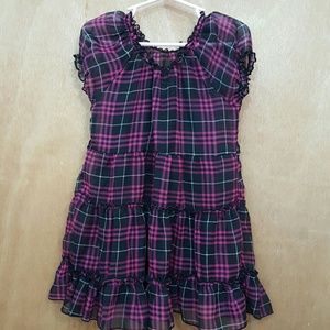 Girls 2-Layered Pink and Black Plaid shirt Size 6x
