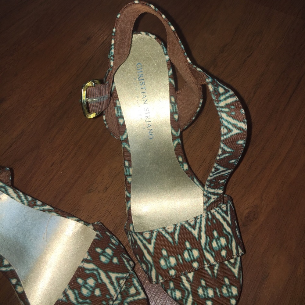 Christian Siriano aztec print wedges - Picture 3 of 4