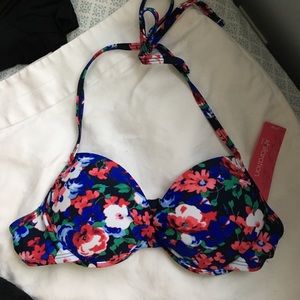 xhilaration floral push-up bikini top