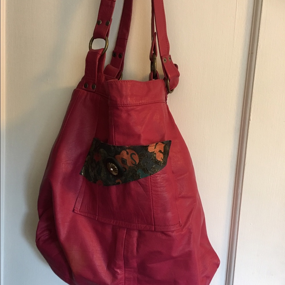 Leather hand sewed purse