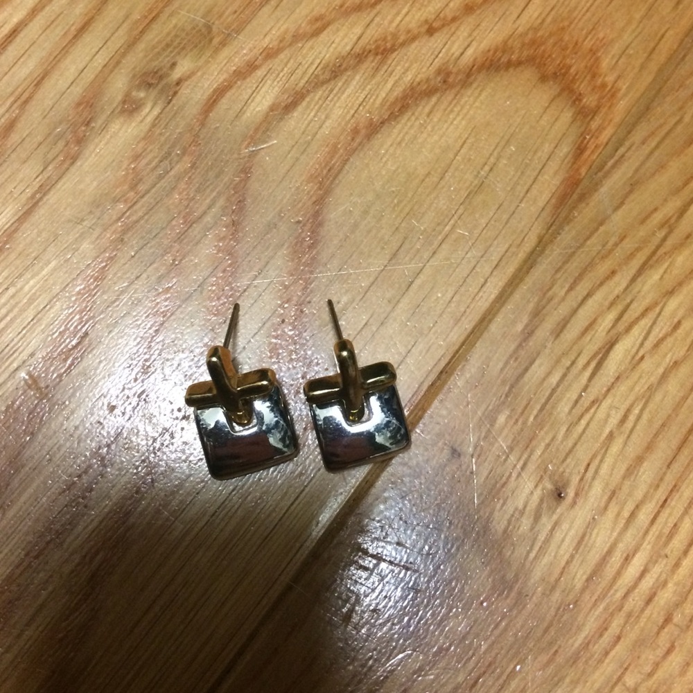 Silver and gold earrings