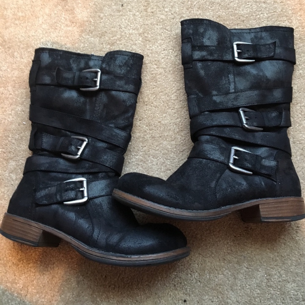 Black Buckled Boots