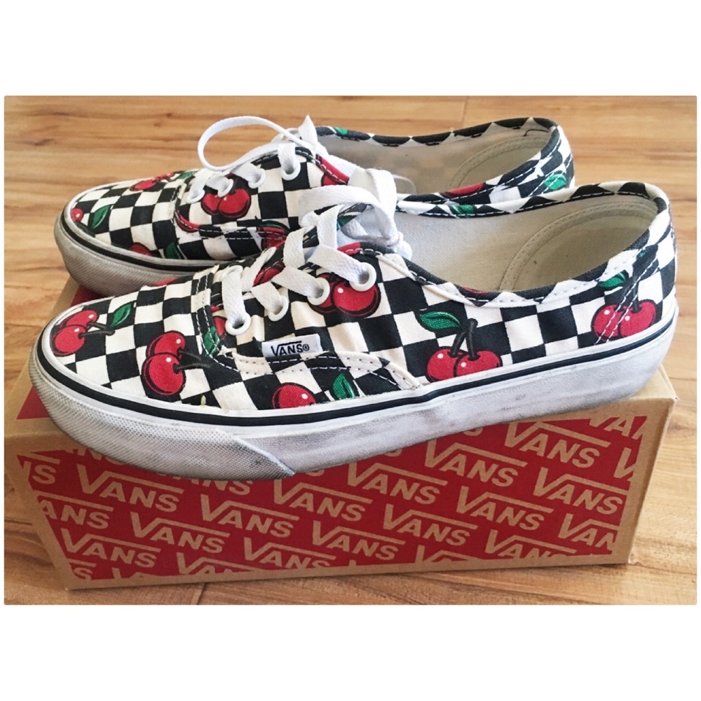 Authentic Cherry Checkers Vans
