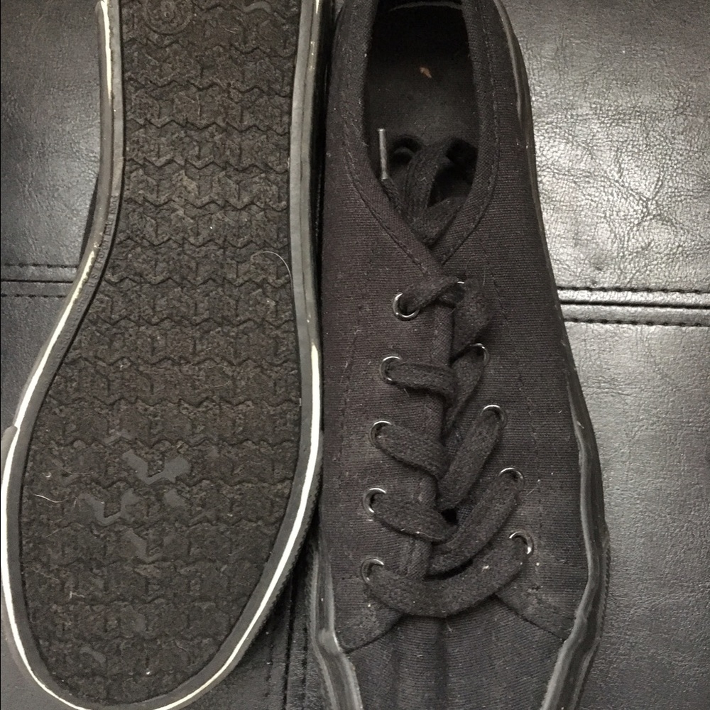 Platform black lace ups