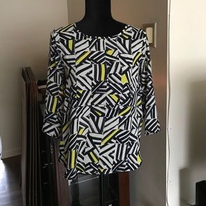 Miami Francesca's shirt blue, white w/neon yellow