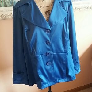 NWT Absolutely Gorgeous Peacock Blue Coat