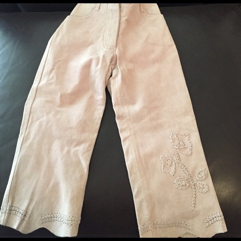 NWT Lili Gaufrette rose pink pigskin pants