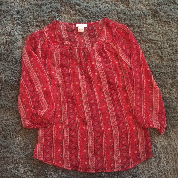 Lucky Brand Sheer Boho Paisley Blouse 🌿✨ - Picture 4 of 6