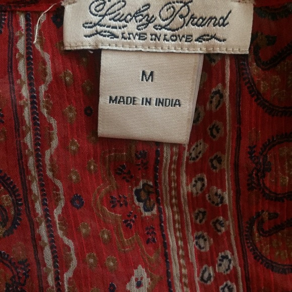 Lucky Brand Sheer Boho Paisley Blouse 🌿✨ - Picture 5 of 6