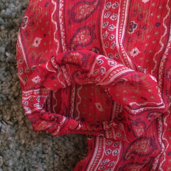 Lucky Brand Sheer Boho Paisley Blouse 🌿✨ - Picture 6 of 6