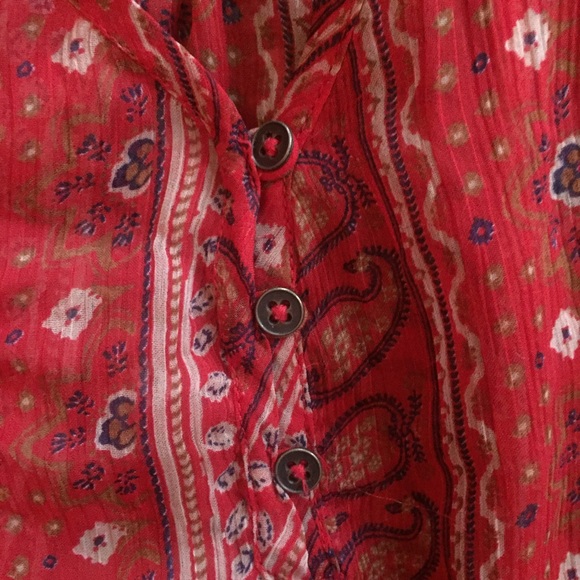 Lucky Brand Sheer Boho Paisley Blouse 🌿✨ - Picture 3 of 6