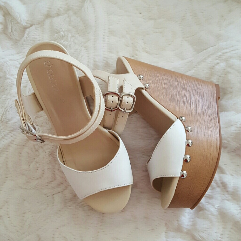 White & Nude Wedges