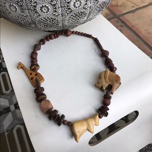 Wooden beaded necklace