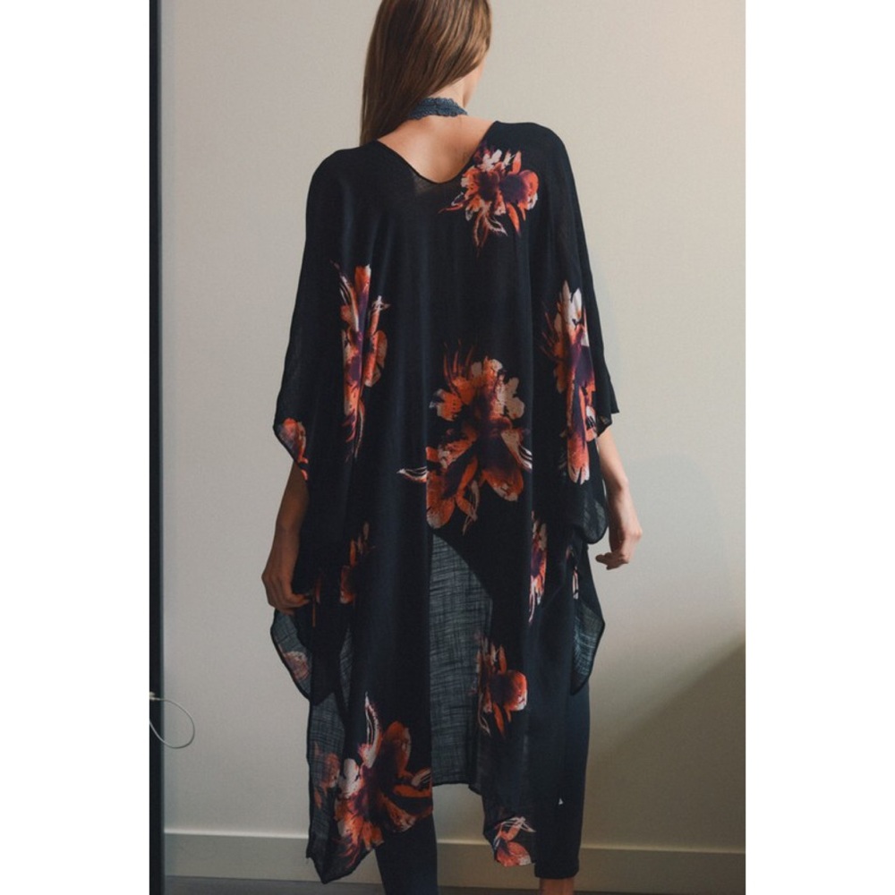 Floral Print Kimono, Bohemian Kimono - Picture 5 of 7