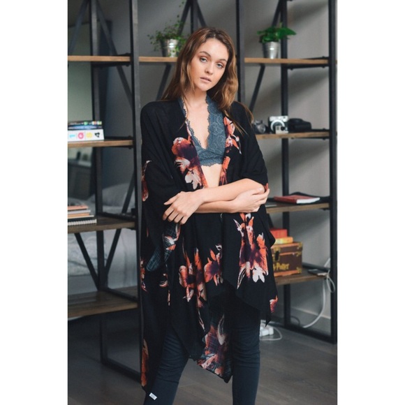 Floral Print Kimono, Bohemian Kimono - Picture 7 of 7