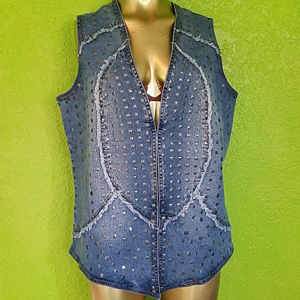 DG2 Diane Gilman Studded Vest Sz 1X