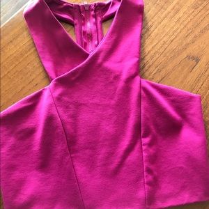 Fuchsia pink crop racerback tank top from Express