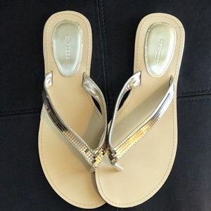 NWOT Express Gold Flip Flops