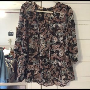 3/4 Sleeve Peplum Blouse