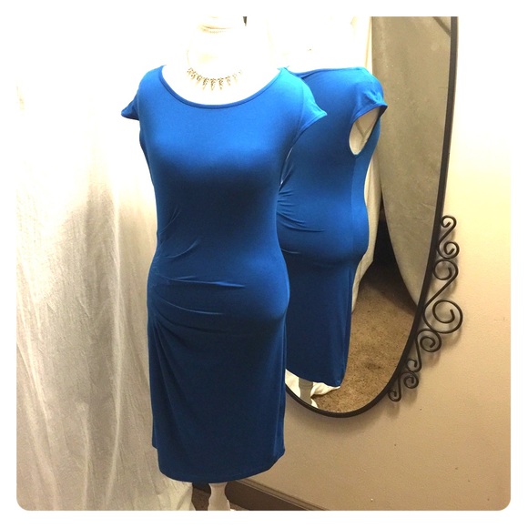 Catherine Malandrino Turquoise knit dress w/flower - joarbit.com