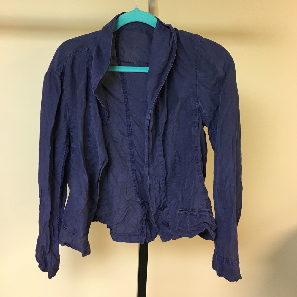 Free people 100% silk drank purple jacket