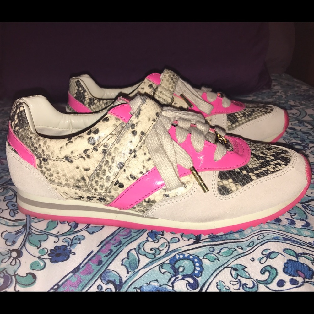 Michael Kors Hot Pink and Python Sneaker
