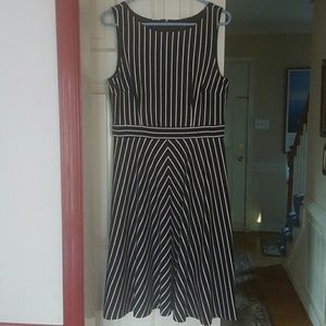 Navy and white striped Ann Taylor dress