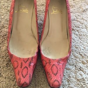 Louboutin snakeskin kitten heels