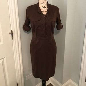 Brown sleek cargo dress