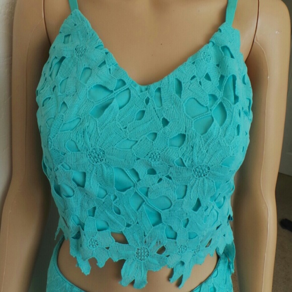 🆕Teal two piece crotchet / lace outfit - Picture 6 of 8