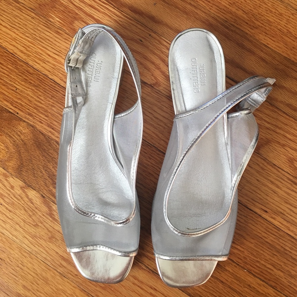 Silver slip-ons x URBAN OUTFITTERS