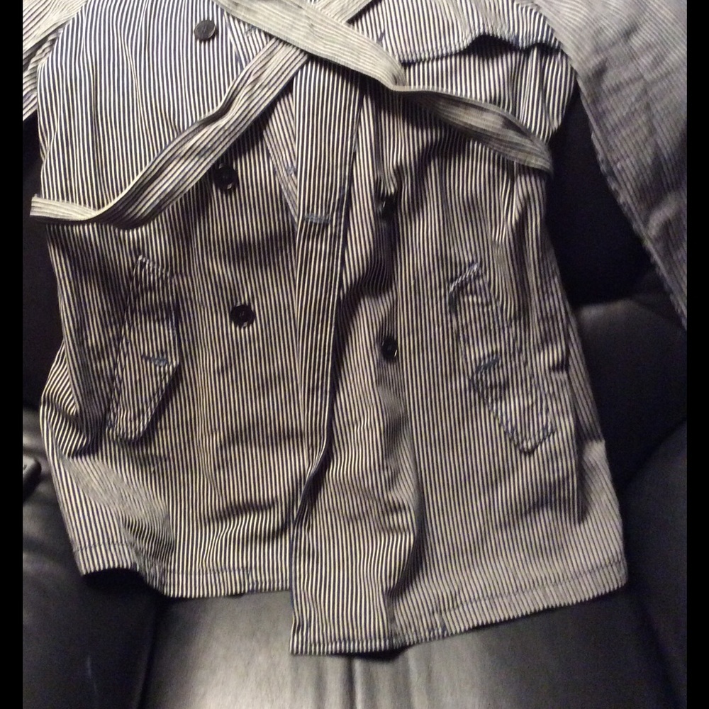 Nice Spring Coat Jacket Navy/White pinstripes