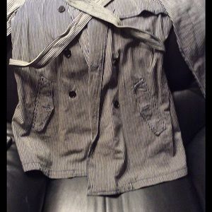 Nice Spring Coat Jacket Navy/White pinstripes