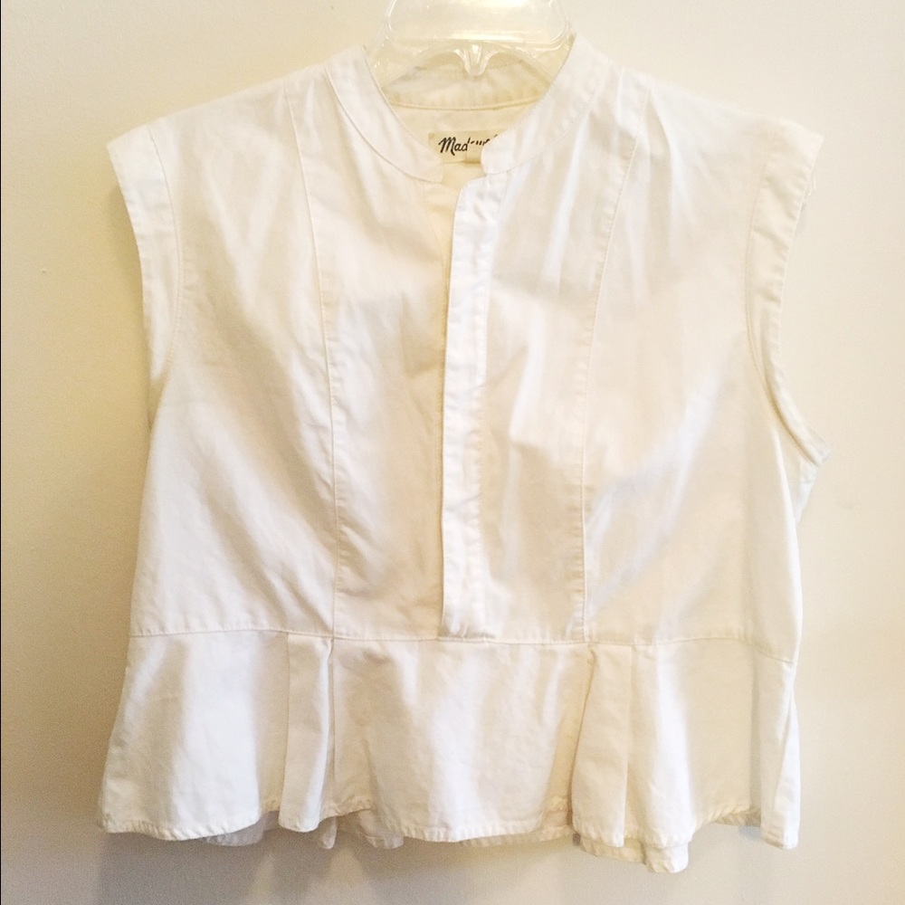 Madwell White Peplum Crop Top