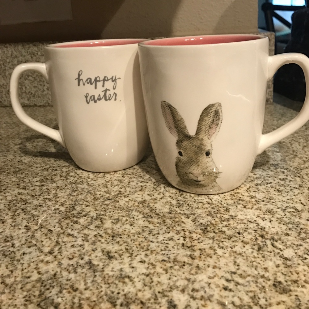 Pair of Rae Dunn Easter coffee mugs