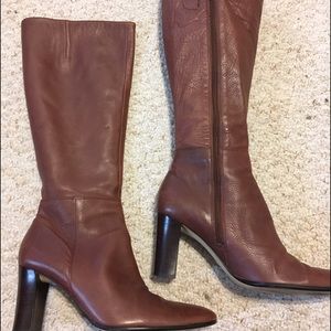 Nine West size 9 1/2 tall brown leather boots