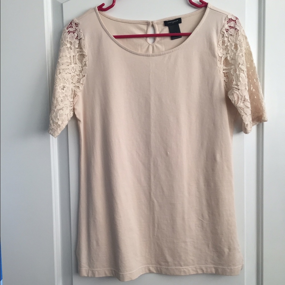 Lace sleeve Ann Taylor top
