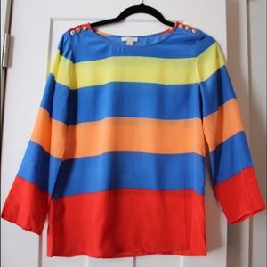 J. Crew silk striped shirt