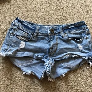 Denim short shorts