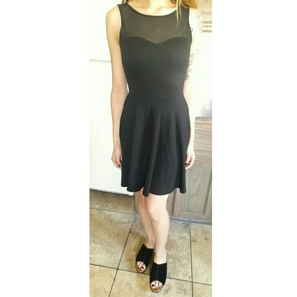 GUESS Mesh Panel Skater Dress, NWOT