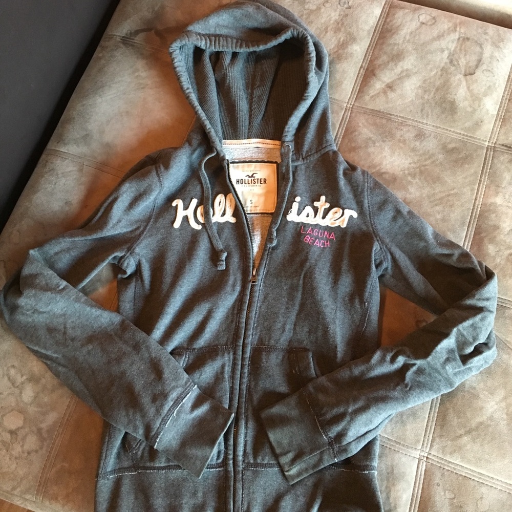 Gray Hollister zip up
