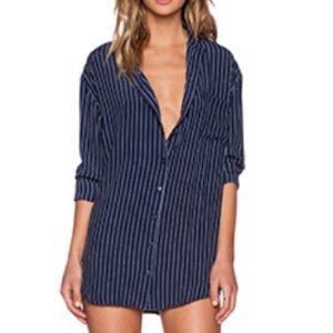 Oversized Pinstripe Dress Shirt by Motel