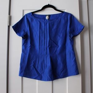 J. Crew 100% silk royal blue blouse