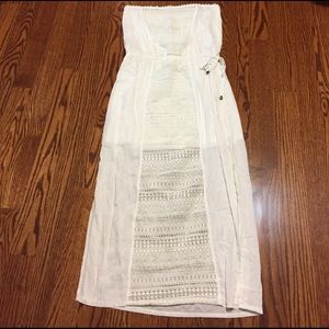 White strapless sun dress