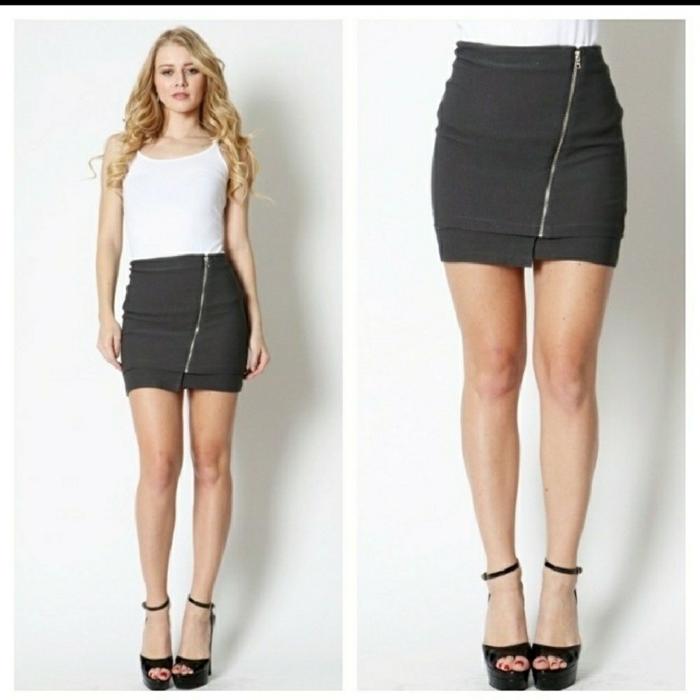 Dark Gray/ Charcoal Mini Skirt