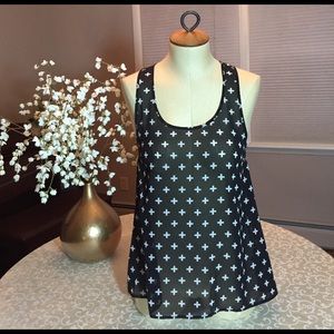 Divided by H&M Black Tank Top with Crosses