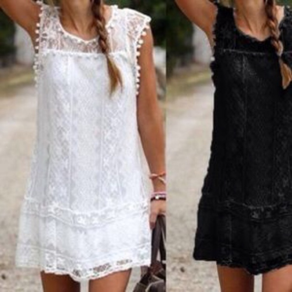 White shift dress